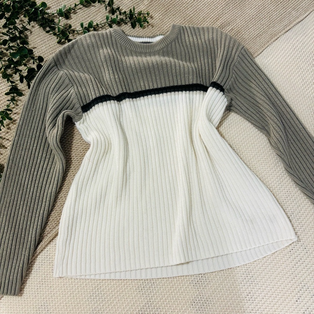 Faded Glory Beige and Cream Knit Sweater
